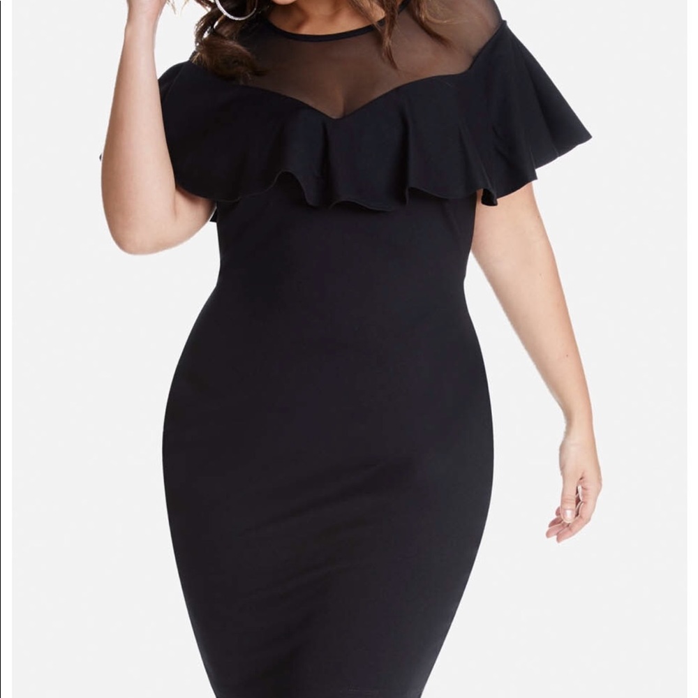 Black ruffle dress